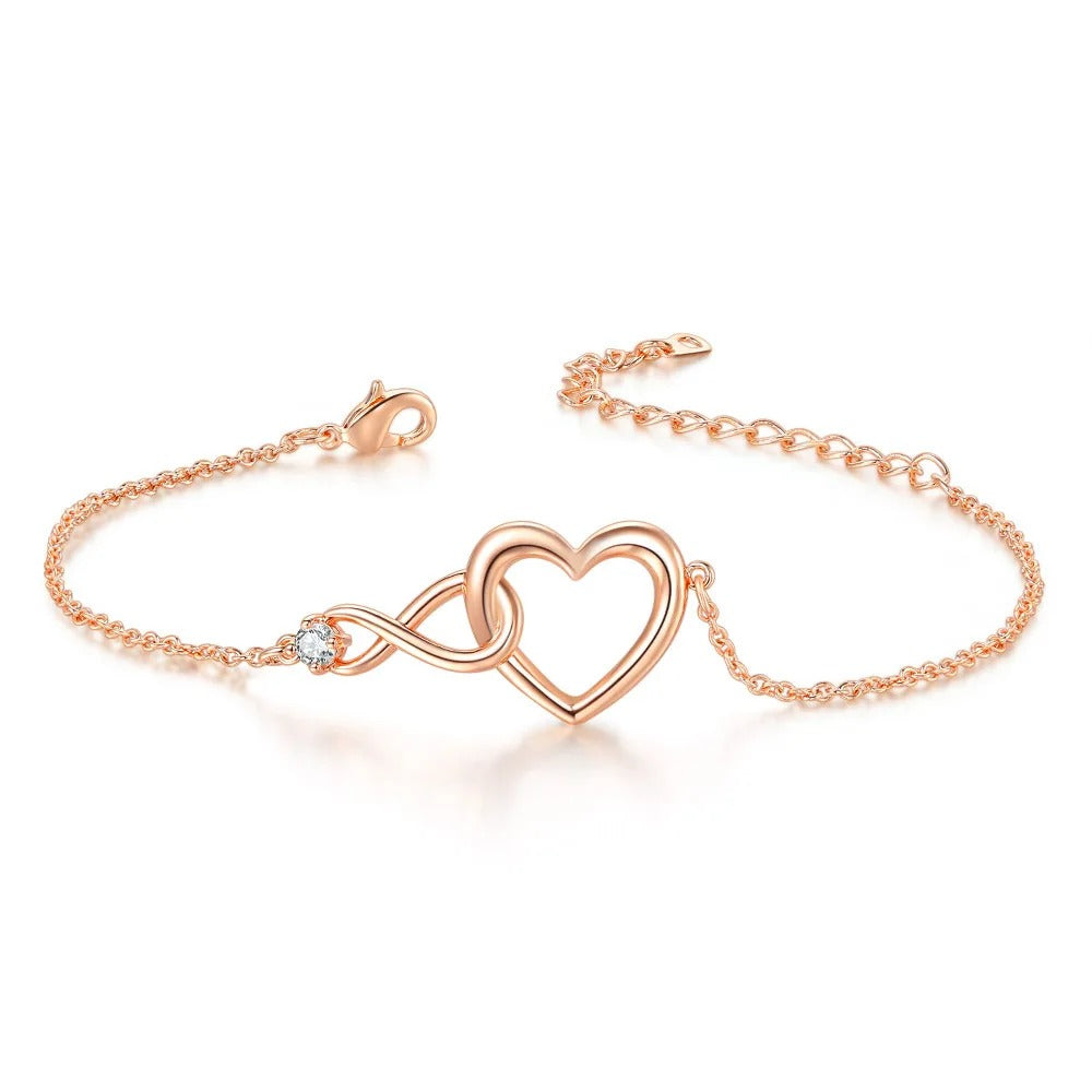 BRACELET WITH INFINITY AND HEART SYMBOL