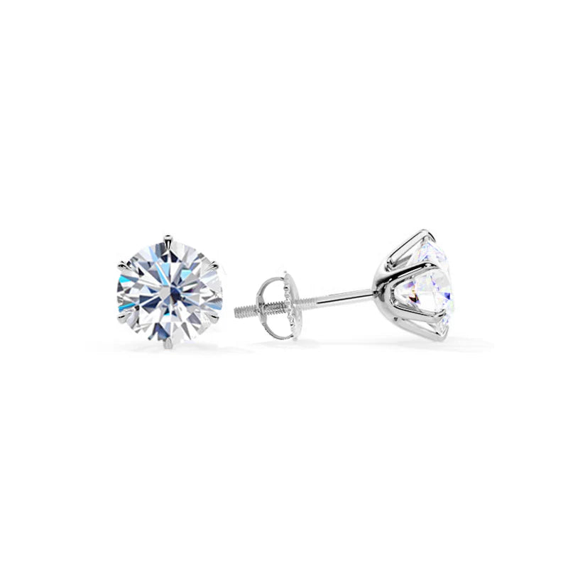SILVER CLEAR STONE EARRINGS