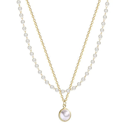GOLDEN DOUBLE PEARL NECKLACE