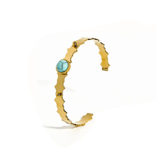GOLD-COLOURED BRACELET WITH TURQUOISE STONE