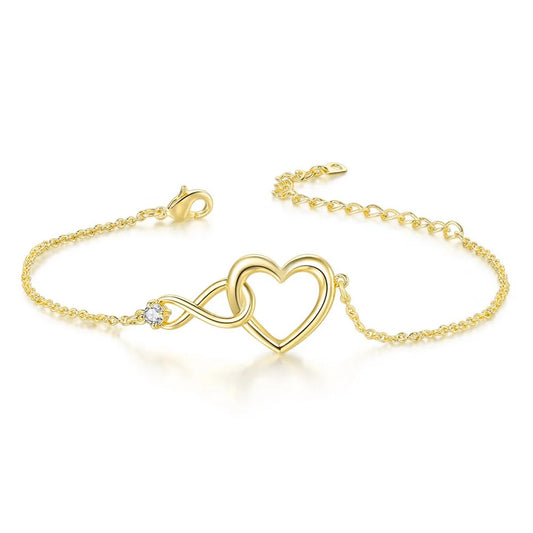 BRACELET WITH INFINITY AND HEART SYMBOL
