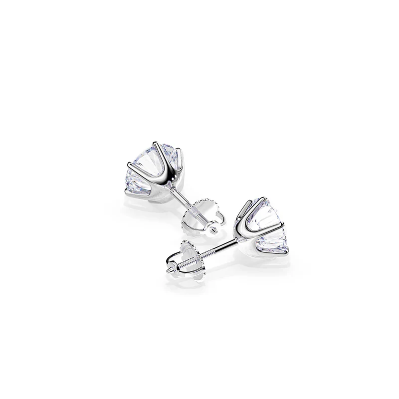 SILVER CLEAR STONE EARRINGS